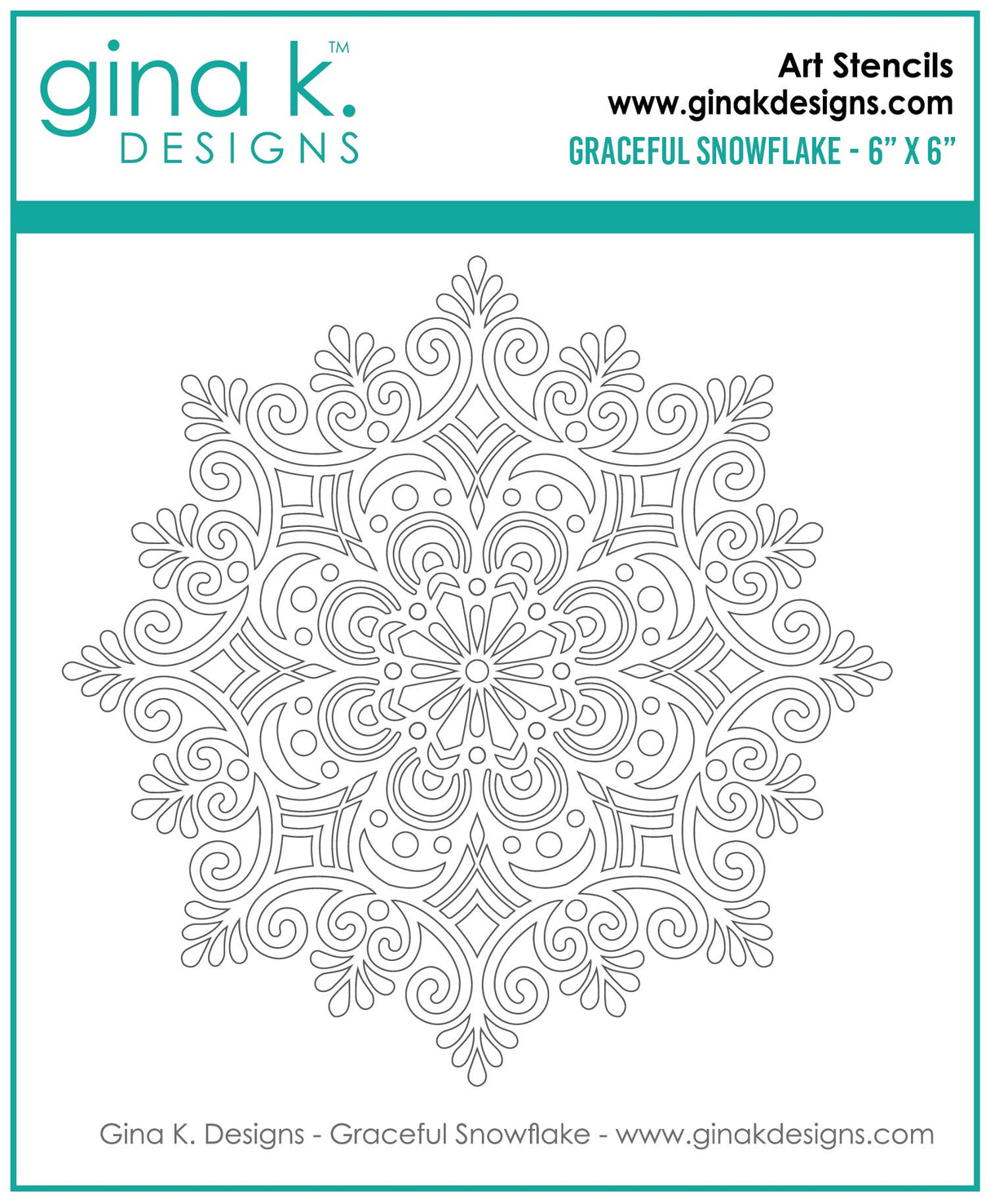 Gina K Designs STENCIL- Graceful Snowflake