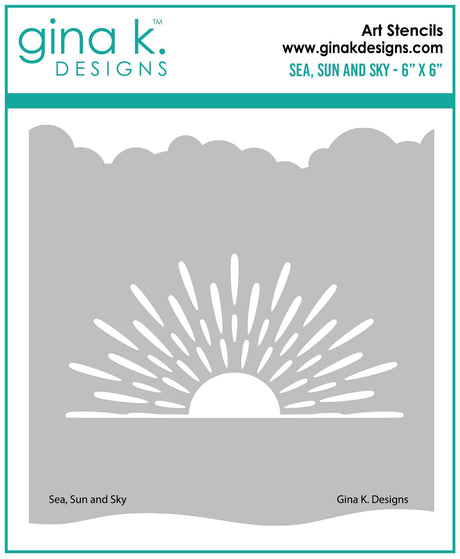 Gina K Designs STENCIL- Sea, Sun and Sky - Auzz Trinklets N Krafts