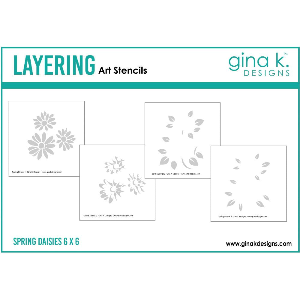 Gina K Designs STENCIL- Spring Daisies Layering Stencil