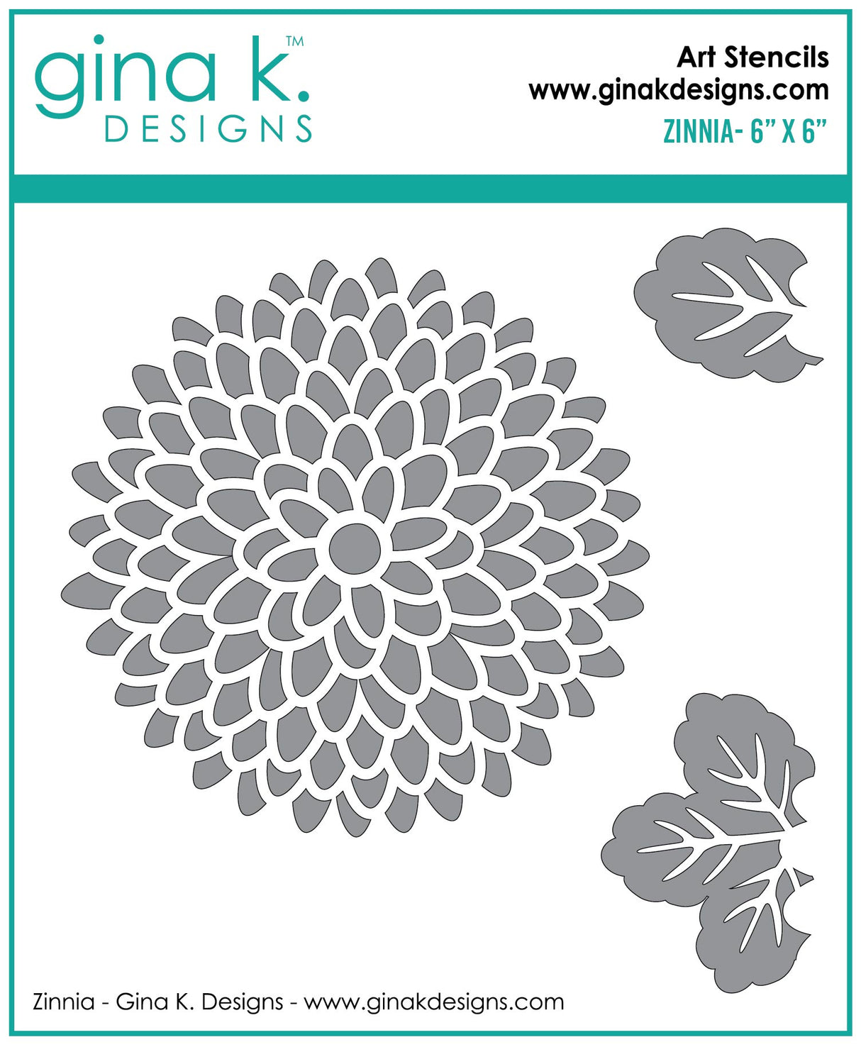 Gina K Design STENCIL- Zinnia