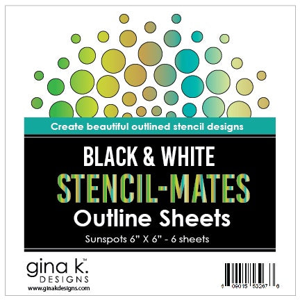 Gina K Designs STENCIL-MATES- Black and White Outline Sheets- Sun Spots