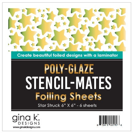 Ginak Designs STENCIL-MATES- Poly-Glaze Foiling Sheets- Star Struck