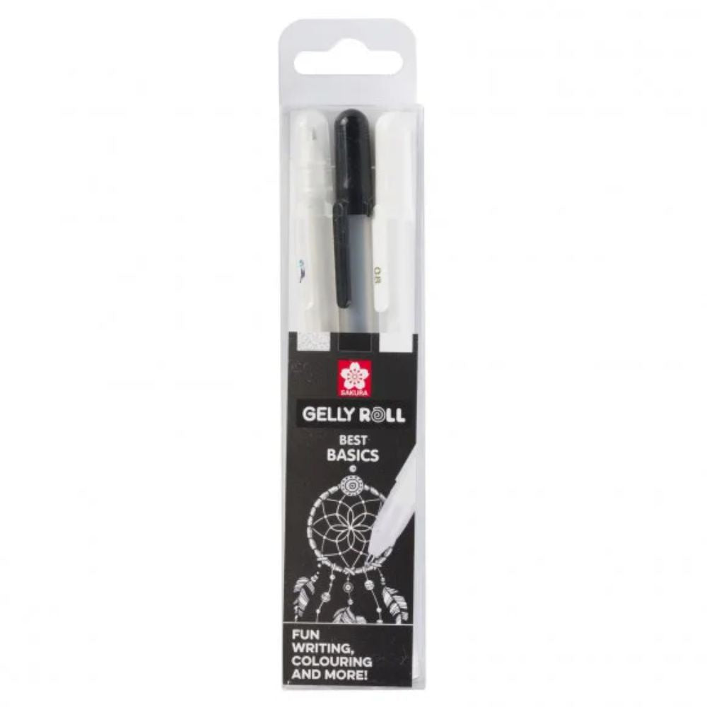 Sakura Gelly roll gel pen Black, White & Clear