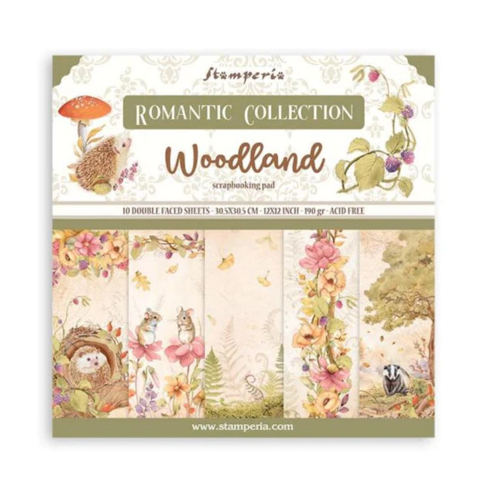 Stamperia Scrapbooking Pad 10 sheets cm 30,5x30,5 (12"x12") - Woodland