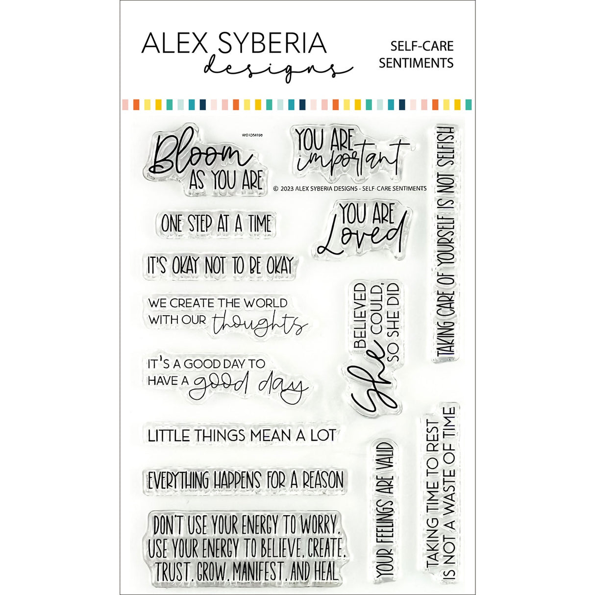 Alex Syberia Designs Self-Care Sentiments Stamp Set