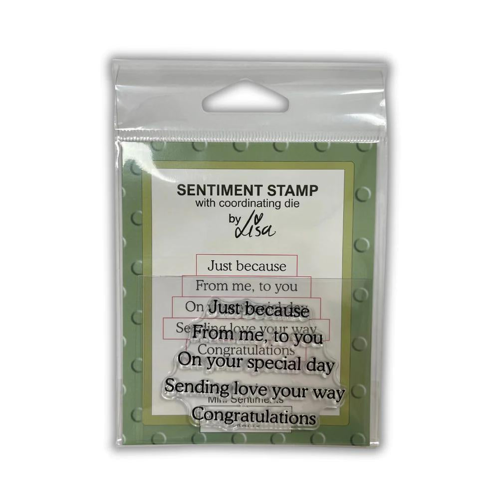 Lisa Horton Crafts - Sentiment Stamp and Coordinating Die - Just Because