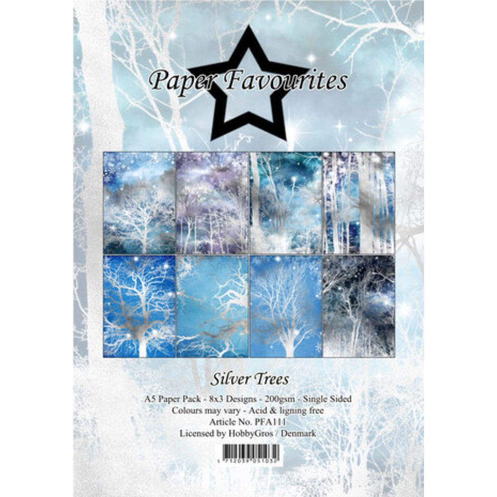 Paper Favourites Silver Trees A5 Paper Pack (PFA111)