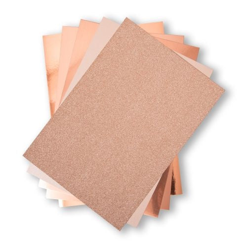 Sizzix Surfacez Opulent Cardstock Pack 8"X11.5" 50/Pkg Rose Gold