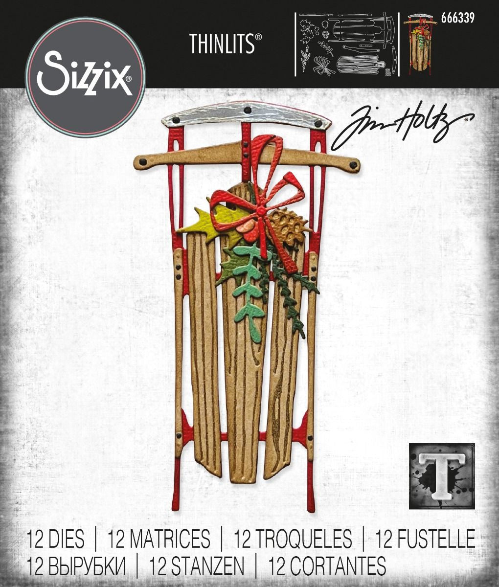 Sizzix Thinlits Die Set 12PK - Vintage Sled by Tim Holtz