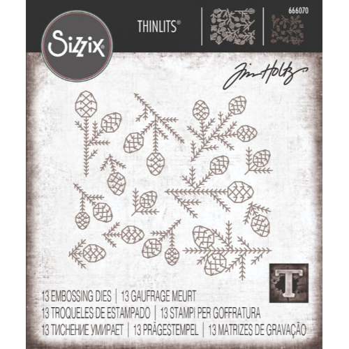 Sizzix Thinlits Die Set 13PK - Pine Patterns by Tim Holtz 666070