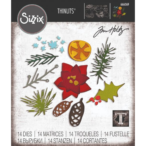 Sizzix Thinlits Die Set 14PK - Modern Festive by Tim Holtz 666069