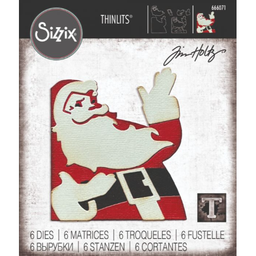 Sizzix Thinlits Die Set 6PK - Retro Santa by Tim Holtz 666071