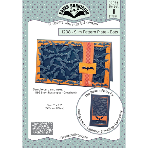 Karen Burniston Slim Pattern Plate - Bats