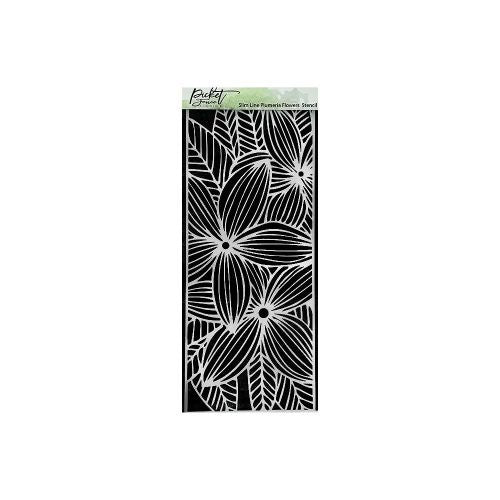 Picket Fence Studios Stencil 4"X10"
Slimline Plumeria Flowers