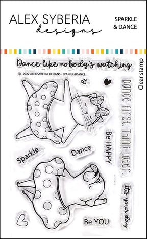Alex Syberia Designs Sparkle & Dance Stamp Set - Auzz Trinklets N Krafts