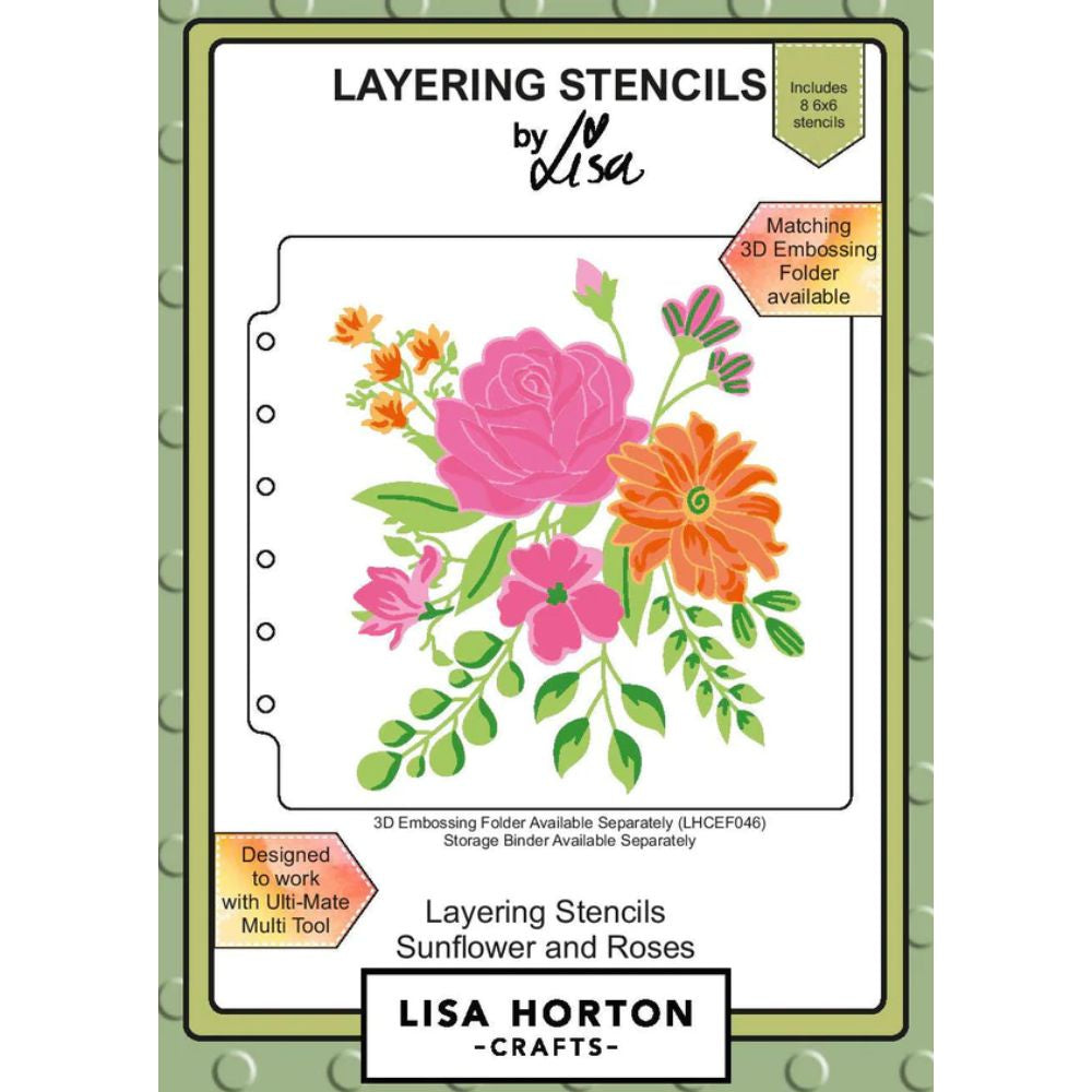 Lisa Horton Sunflowers And Roses Layering Stencils