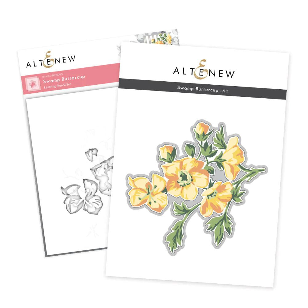 Altenew Swamp Buttercup Stencil and Die Bundle