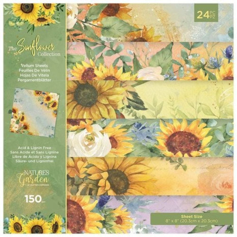 Crafter's Companion The Sunflower Collection 8x8 Inch Vellum Pad (NG-SUN-VELPAD8)