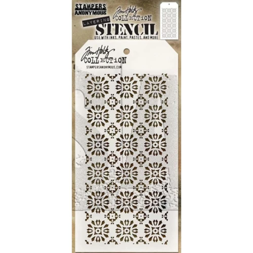 Tim Holtz Layered Stencil 4.125"X8.5"  Rosette  THS092