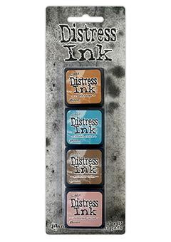 Tim Holtz Distress Mini Ink Pads 4/Pkg KIT 6     -DISTRESS MINI KITS