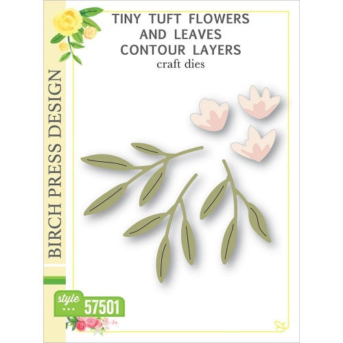 Birch Press Designs Dies Tiny Tuft Flowers & Leaves Contour Layer