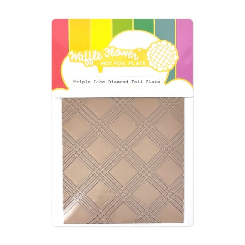 Waffle Flower Triple Line Diamond Foil Plate