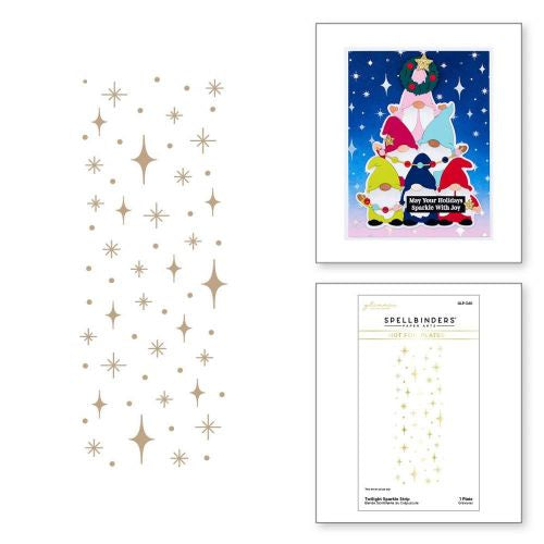 Spellbinders Glimmer Backgrounds Hot Foil Plate Twilight Sparkle Strip Glimmer Hot Foil Plate from Gnome for Christmas Collection GLP-340