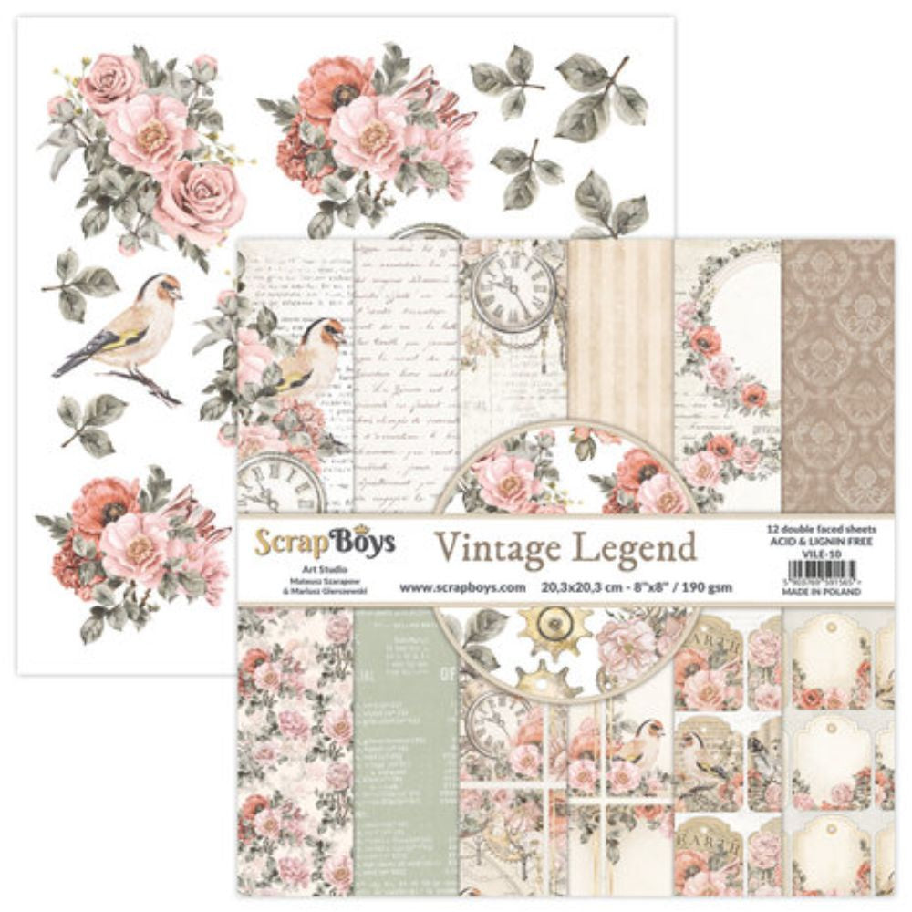 ScrapBoys Vintage Legend 8x8 Inch Paper Pad (VILE-10)