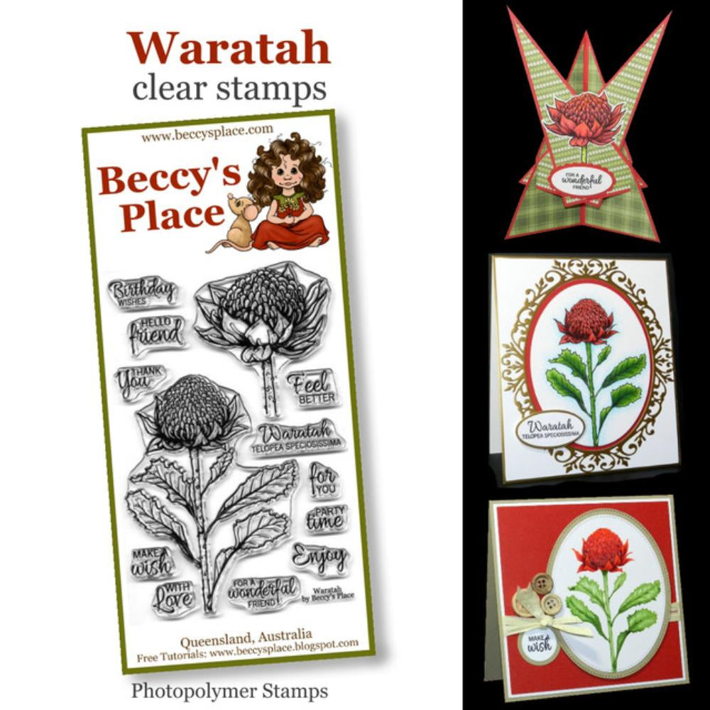 Beccy's Place Waratah clear stamps