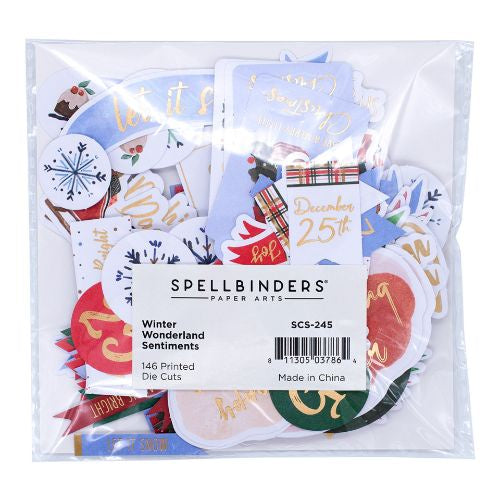 Spellbinders Winter Wonderland Printed Die Cut Sentiments from Winter Wonderland Collection