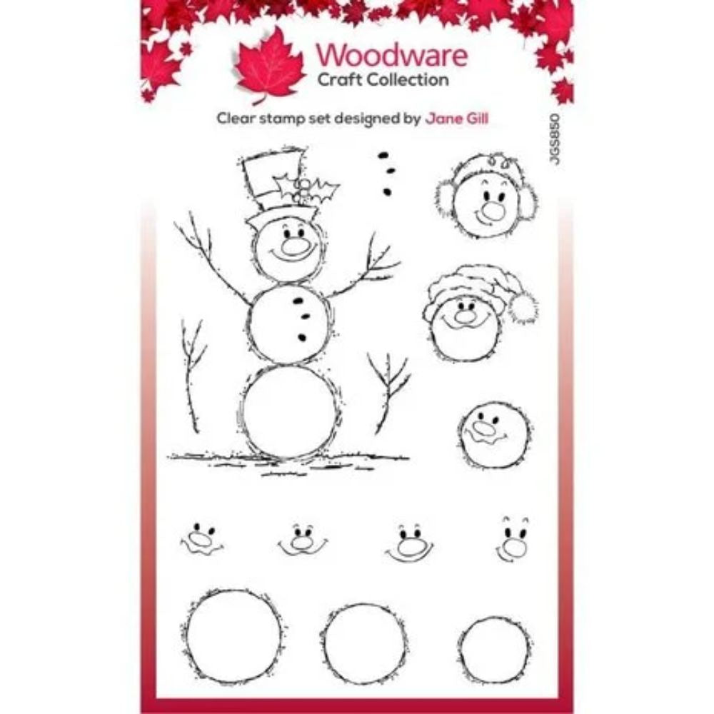 Woodware Bubble Snowmen Clear Stamps (JGS850)