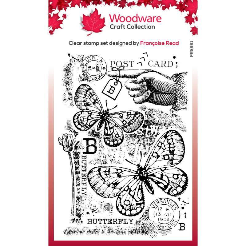 Woodware Clear Singles B is For Butterfly 4 in x 6 in Stamp