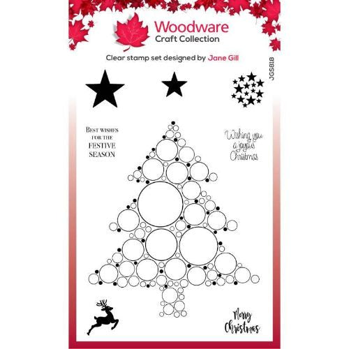 Woodware Clear Singles Big Bubble - Christmas Tree 4 in x 6 in Stamp