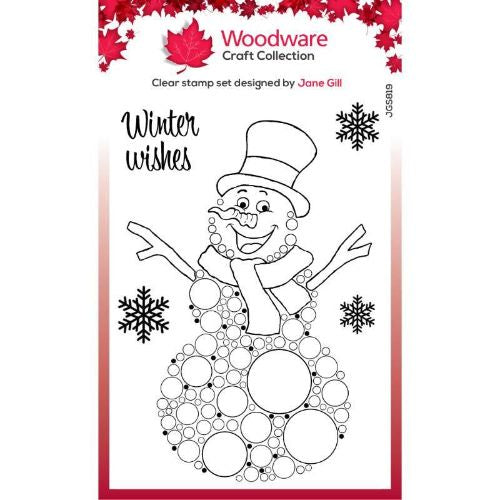 Woodware Clear Singles Big Bubble - Snowman 4 in x 6 in Stamp