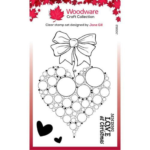 Woodware Clear Singles Big Bubble Bauble - Heart 4 in x 6 in Stamp