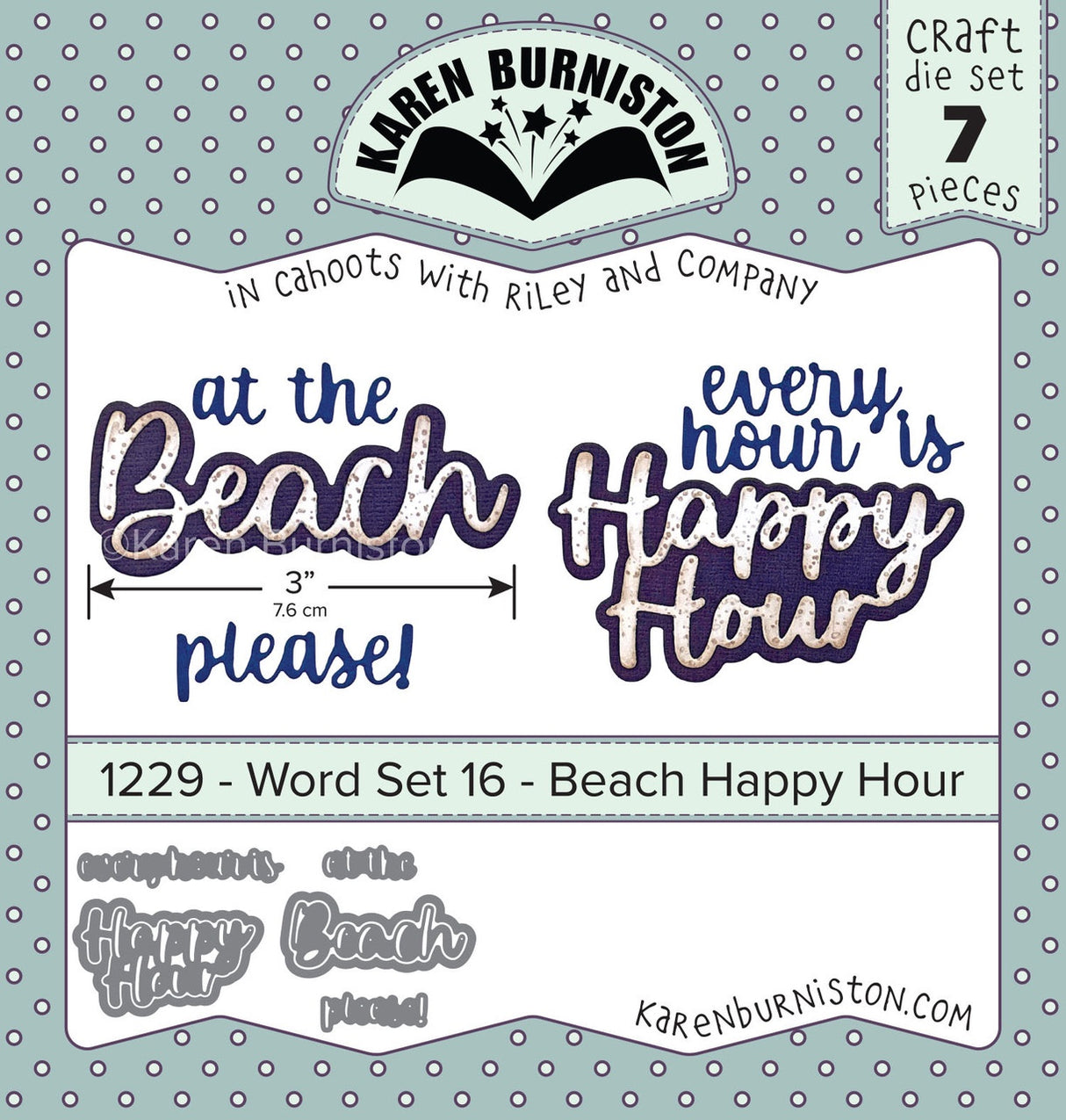 Karen Burniston Word Set 16 - Beach Happy Hour 1229