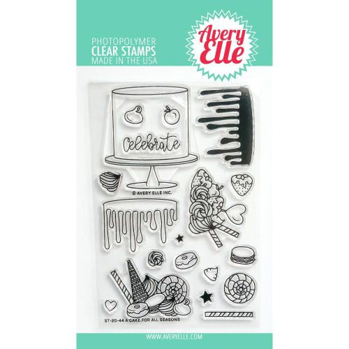 Avery Elle Clear Stamp Set 4"X6" A Cake For All Seasons