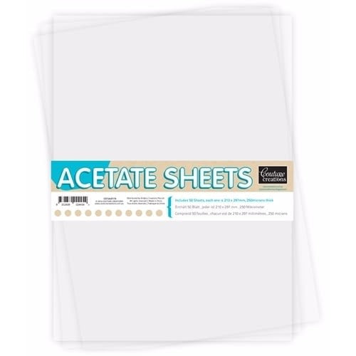 Couture Creations - A4 Clear 250 mic Acetate Sheets 50 pcs