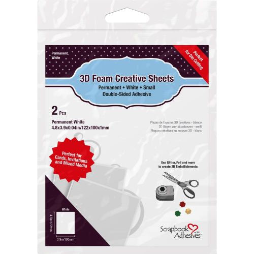 Scrapbook Adhesives 3D Foam Creative Sheets 2/Pkg (Small) Thin White