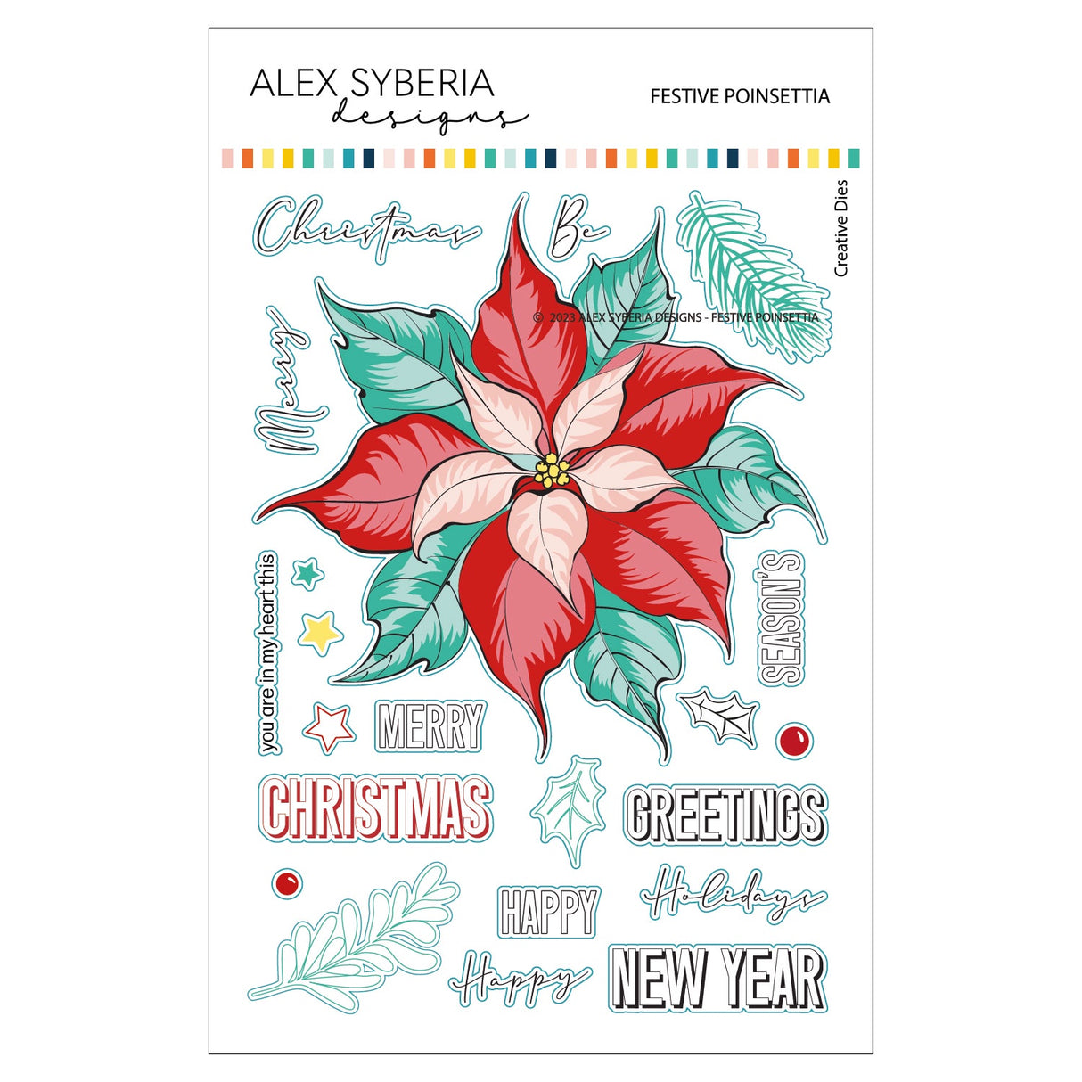 Alex Syberia Designs Festive Poinsettia Die Set