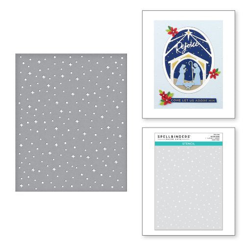 Spellbinders All the Stars Stencil from the Christmas Traditions Collection