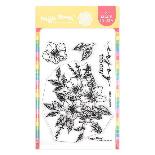 Waffle Flower Crafts Clear Stamps Anemone Stamp Set