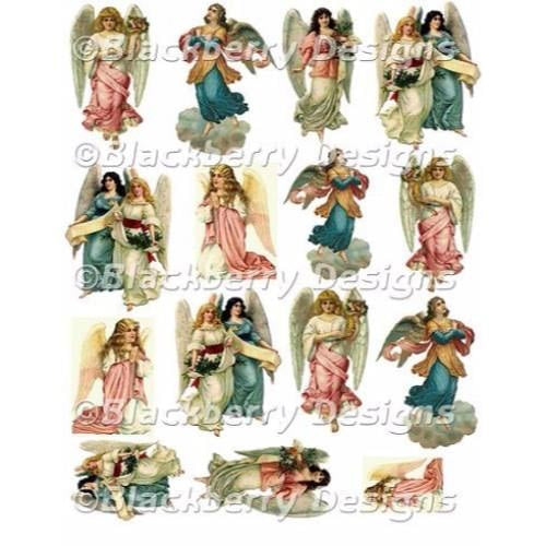 A4 Tissue Paper Design for Sospeso Or Decoupage Collage Sheets Angels 1