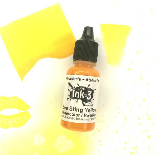 Inkon3 Atelier Watercolor / Re-inker Bee Sting Yellow ~ Artist Grade Fusion Ink
