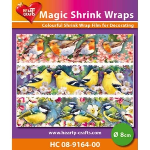 Hearty Crafts Magic Shrink Wraps, Birds Branch 8 cm