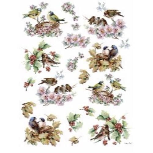 A3 Standard Paper Design for Sospeso Or Decoupage Collage Sheets Birds