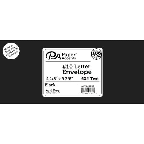 Paper Accents Envelope Letter 9x4 10 pcs Black Envelope