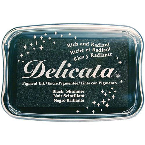 TSUKINEKO Delicata Pigment Ink Pad Black Shimmer