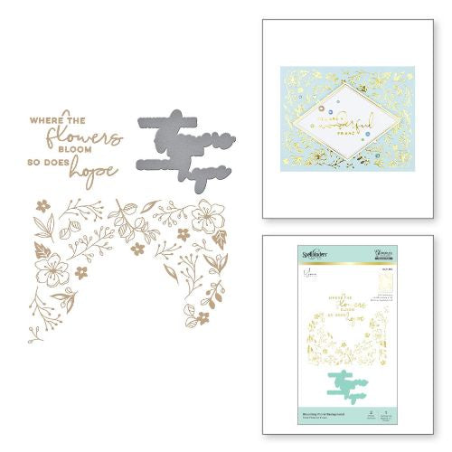 Spellbinders Glimmer Backgrounds Hot Foil Plate Blooming Floral