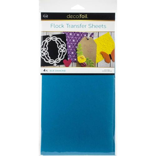 Deco Foil Flock Transfer Sheets 6"X12" 4/Pkg Blue Diamond